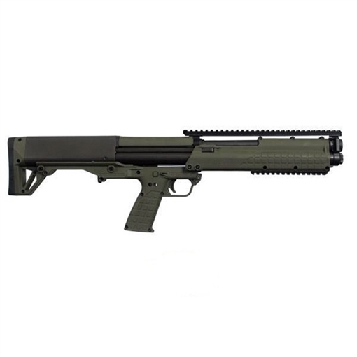 Kel-Tec KSG, Pump Action Shotgun, 12 Gauge, 3" Chamber, 18.5" Barrel, Green Finish, Synthetic Stock, Tactical Handguard with Rails, 7+7 Rounds KSGGRN