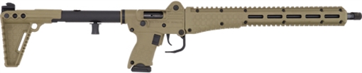 Kel-Tec Model Sub 2000, Gen 3, Semi-automatic Rifle, 9MM, 16.1" Barrel, Threaded 1/2x28, Blued Finish, Tan Furniture, 1 Magazine, 15 Rounds, For Glock Magazines SUB2K9GLKTAN