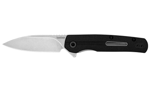 Kershaw Korra, 2.75" Folding Knife, Drop Point Blade Plain Edge, Glass Filled Nylon Handle, 5Cr15MoV Steel, Stonewashed Finish, Black 1409