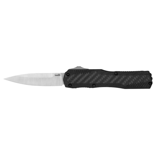Kershaw Livewire 3.35" OTF Dagger, Plain Black PVD CPM MagnaCut Steel Blade, Black Anodized Aluminum Handle 9000CF