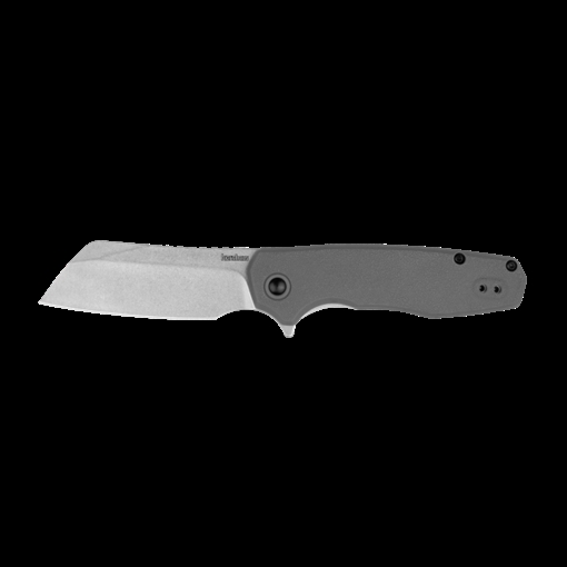 Kershaw WHARF, Folding Knife, Flipper Assisted Opening, Plain Edge, 8Cr13Mov Steel, Matte Finish, Silver, Gray Glass Filled Nylon Handle, 2.8" Blade, 6.7" Overall Length, Includes Deep Carry Pocket Clip, Liner Lock 1414