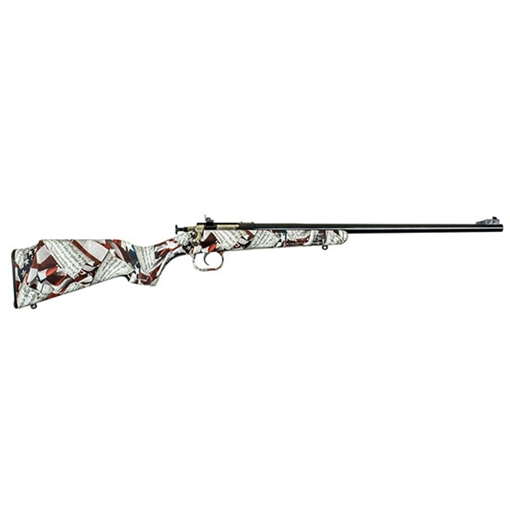 Crickett Youth 22 LR 1rd 16.12" Stainless Steel Barrel, Fixed Front/Adjustable Rear Peep Sights, American Flag/Amendment Synthetic Stock w/11.5" LOP, Rebounding Firing Pin Safety KSA3168