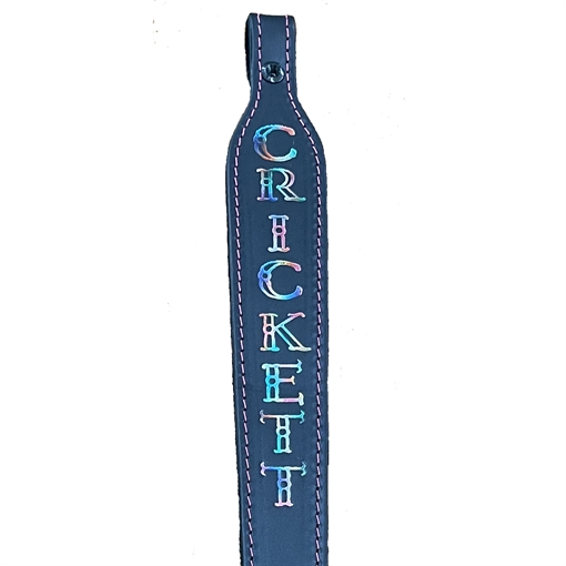 Crickett Rifle Sling Black w/ Pink Stitching Leather 23" OAL Rifle KSA802