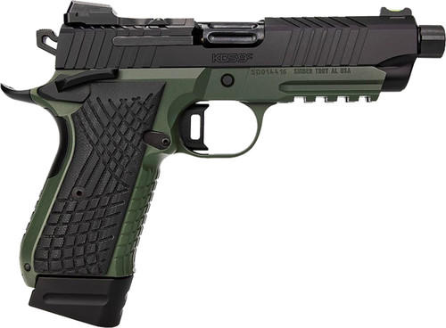 Kimber KDS9C TFS 9mm, 4.6" Threaded Barrel, Ranger Green Frame, Black Grip/Slide, 18rd