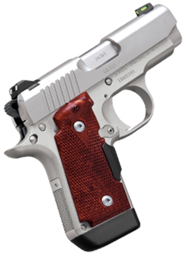 Kimber America Micro 9, Stainless Rosewood, Semi-automatic, 9MM, 3.15" Barrel, Matte Finish, Silver, Crimson Trace Laser Grips, Fiber Optic Sights, 7 Rounds 3700482