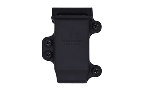 L.A.G. Tactical, Inc. M.C.S. Pro Series, Single Pistol Magazine Carrier, Fits Full Size 9MM/40 Magazines, 1.75" Belt Clip, Nylon Construction, Black MCSP01