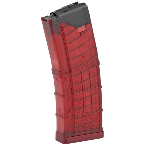 Lancer L5 Advanced Warfighter Magazine 223 Remington 5.56x45mm, Translucent Red, 30rd