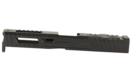 LanTac USA LLC Razorback Stripped Slide, Fits Gen 4 Glock 17, RMR Cut with Plate, DLC Finish, Black 01-GSS-GEN4-G17-LT