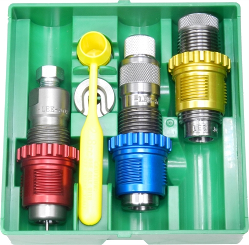 LEE PACESETTER 3-DIE SET & BREECH LOCK BUSHINGS 243 WIN 91949
