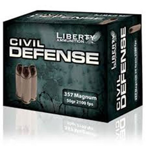 Liberty Ammunition Civil Defense 357Mag 50gr Lead Free Fragmenting Hollow Point 20 Per Box/50 Case LA-CD-357-030