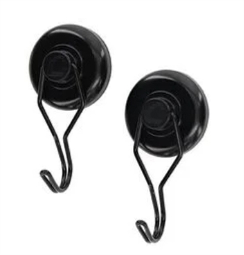 Lockdown Magnetic Hook Black Steel Holds 20 lbs 2 Pack 1215354