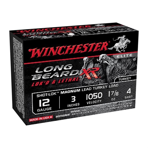 dWINCHESTER LONG BEARD 12GA 3" 1-7/8OZ #4 10RDS BX 100RD CASE STLB123M4