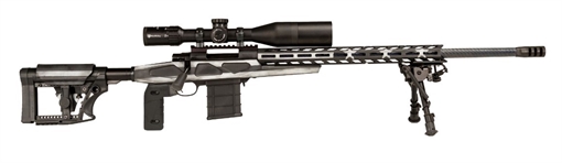 Howa USA 1500, Bolt Action Rifle, 6.5 Creedmoor, 24" Heavy Threaded Barrel, Gray, APC Chassis, Right Hand, 10 Rounds, Includes 3 Mags, 2 Grips, and Bipod HCRA72507USGMDT