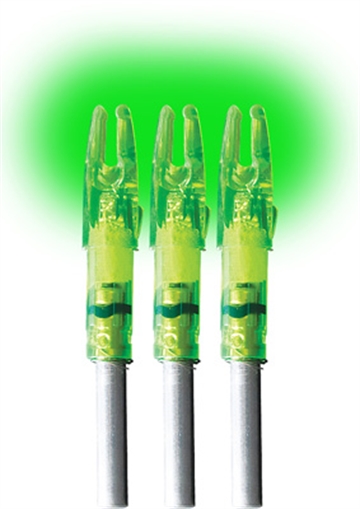 Lumenok Lumenok Lighted Nocks Green Gold Tip 3 pk. GT3G