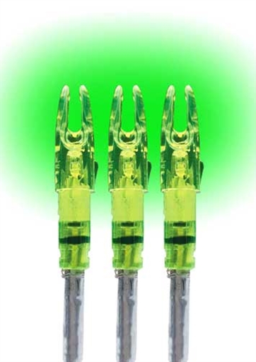 LUMENOK LIGHTED NOCK SIGNATURE SERIES GREEN 3PK SL3G