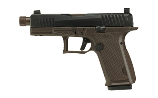 Lone Wolf Distributors Dusk19, Striker Fired, Semi-automatic, Polymer Frame Pistol, Compact, 9mm, 4.6" Threaded Bronze Barrel, Matte Finish, Black Slide and Brown Frame, RMR Compatible Optic Cut, Front Night Sight/ Black Rear, 15 Rounds, 1 Magazine LWD-DUS