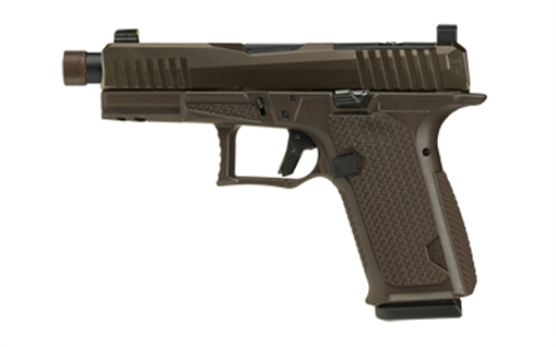 Lone Wolf Distributors Dusk19, Striker Fired, Semi-automatic, Polymer Frame Pistol, Compact, 9mm, 4.6" Threaded Black Barrel, Matte Finish, Brown Frame and Bronze Slide, RMR Compatible Optic Cut, Front Night Sight/ Black Rear, 15 Rounds, 1 Magazine LWD-DUS