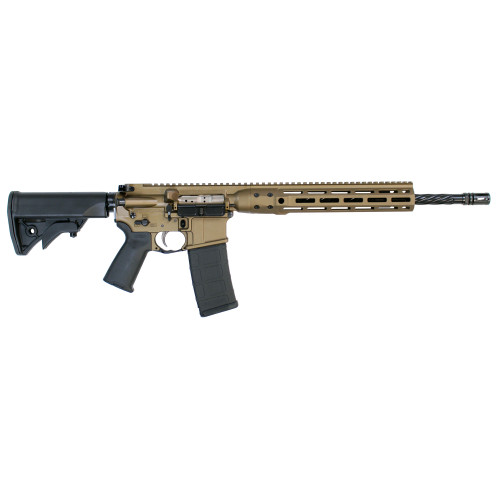 LWRC Direct Impingement 223 Remington/5.56x45mm, 16.1" Fluted Barrel, Burnt Bronze, M-Lok Handguard, 30rd