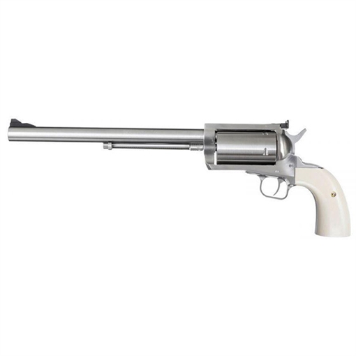 Magnum Research BFR Long Cylinder Extra Large 500 S&W Mag 5 Shot 10" Brushed Stainless Steel Barrel, Cylinder & Frame, Bisley White Laminate Grip, Exposed Hammer BFR500SW10B