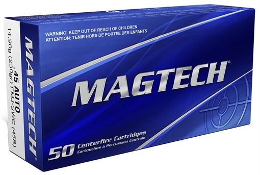 Magtech Range/Training 45ACP 230gr Full Metal Jacket Semi Wadcutter 50 Per Box/20 Case 45B