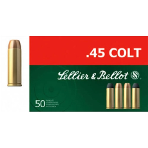 Sellier & Bellot Handgun 45Colt 250gr Lead Flat Nose 50 Per Box/12 Case SB45D