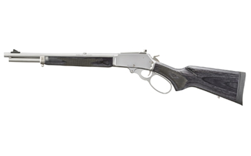 Marlin Firearms 336 Trapper Series, Lever Action Rifle, 30-30 Winchester, 16.17" Barrel, Threaded 5/8x24, Satin Finish, Silver, Black Laminate Stock, Skinner Blade Front Sight, Adjustable Rear Skinner Sight, Crossbolt Safety, 5 Rounds 70906