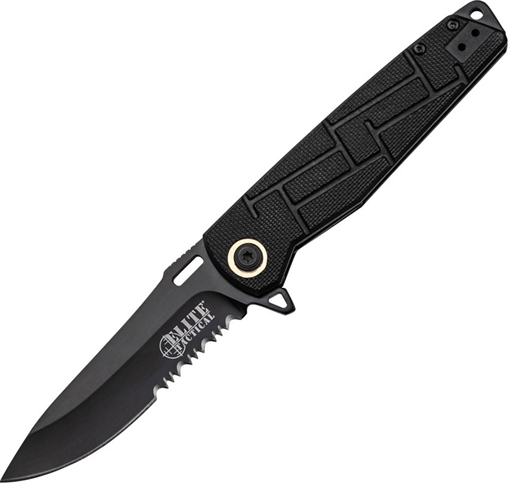 Master Cutlery Elite Tactical Readiness Folding Knife 3 1/2" Blade Black ET-A001BKS
