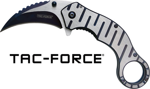 MC TAC-FORCE 2.5" HAWKBILL BLADE FOLDER GREY/BLACK TF952BL