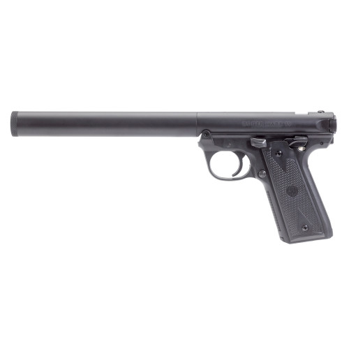 Maxim RUGER MKIV-SD Integrally Suppressed Pistol, 22LR, 5.9" Barrel, Alloy, Blued Finish, Checkered Black Synthetic Grips, 10 Rd