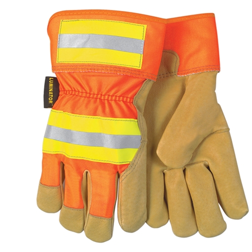 MCR Safety Reflective Pig Leather Palm, Orange 19251XL