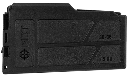 MDT Magazine, 30-06 Springfield, 3 Rounds, Polymer, Fits Long Action 3.850" AICS Pattern, Black 106255-BLK 106255BLK