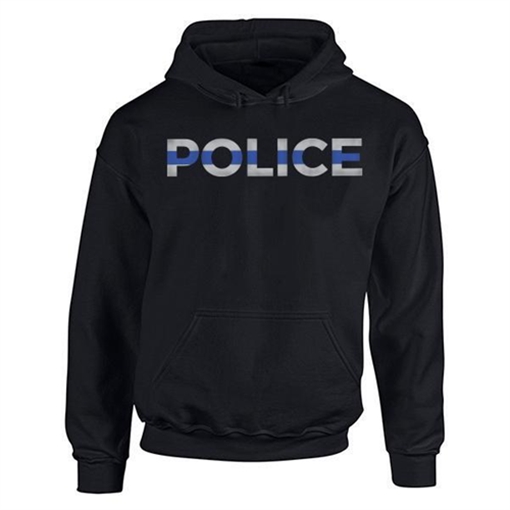 Thin Blue Line Men's Hoodie - Police Thin Blue Line MEN-H-POLICE-BLACK-XL