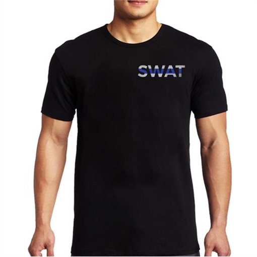Thin Blue Line Men's T-Shirt - SWAT Thin Blue Line MEN-SWAT-BLACK-MEDIUM