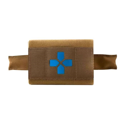 BLUEFORCE BELT MOUNTED POUCH TRAUMA KIT COYOTE BROWN FILLED VERSION 003 MICRO INCLUDES P-TKR-03 BT-TKN-FILLED-003-CB BT-TKN-MTKN-ADV