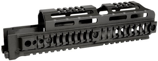 Midwest Industries Alpha Quad Rail, Picatinny Handguard, Fits AK Style Firearms, 10", Anodized Finish, Black MI-AK-ALPHA-QR-10 MIAKALPHAQR10