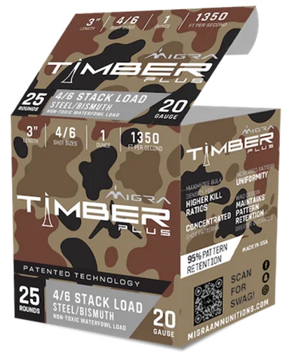 MIGRA AMMUNITION BISMUTH STAXD STL 20GA 3 1OZ #4-6 25/10 M20SB46