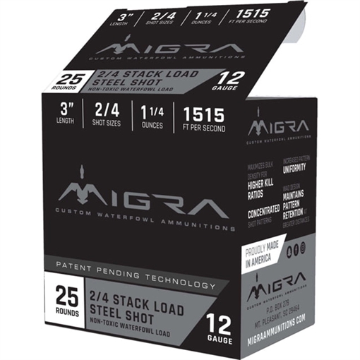 Migra Ammunitions Migra Staxd Shotgun Ammo 12 ga. 3 in. 1.25 oz. 4-6 Shot 25 rd. M-12S4-6
