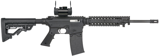 Mossberg 715 Tactical Full Size 22 LR 10+1 16.25" Blued Steel Barrel, Black Picatinny Rail Receiver, Black A2 Adjustable Synthetic Stock, Black Polymer Grip, Red Dot 30mm, Right Hand 37232