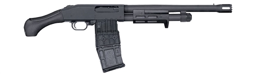 Mossberg 590M Breacher 12 Gauge Pump 2.75" 10+1 14.38" Matte Blued Heavy Walled Barrel, M-LOK Forend, Matte Blued Drilled & Tapped Receiver, Black Birdshead Grip 50217