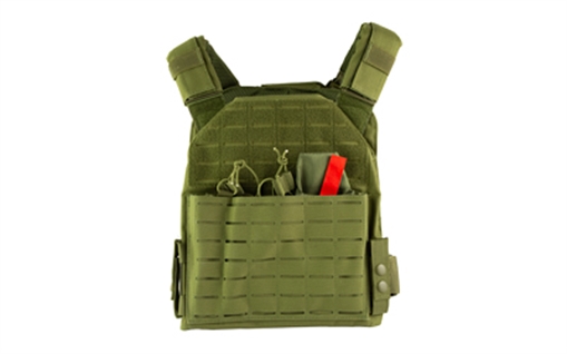 NcSTAR Laser Cut Plate Carrier, Green, Size Medium-2XL, Laser Cut MOLLE Slots, Kangaroo Pouch, Fits 10"x12" Hard Plates CVLCPC3050G