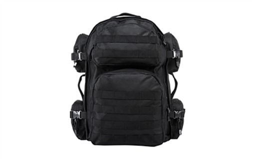 NcSTAR Tactical Backpack, 18" x 12" x 6" Main Compartment, Nylon, Black, Adjustable Shoulder Straps, Exterior PALS/ MOLLE Webbing, Hydration Bladder Compatible CBB2911