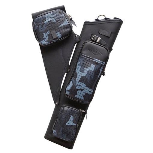 Neet Neet NT-2300 Leather Target Quiver Black with Blue Camo Pockets RH 1056