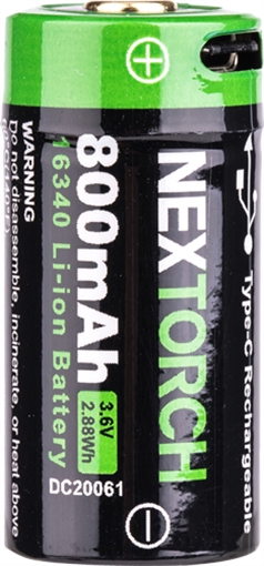 NEXTORCH 16340 USB TYPE C BATTERY DC20044