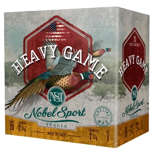Nobel Sport Heavy Field Shotshells 20 ga 2-3/4" 1 oz 1165 fps #6 25/ct ANSH206