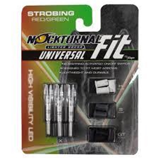 Nockturnal Universal Lighted Nocks Size Strobing Red & Green NT-300