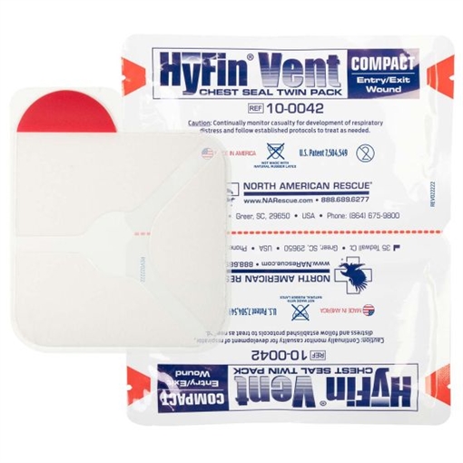 North American Rescue HyFin Vent Compact Chest Seal - Twin Pack 10-0042