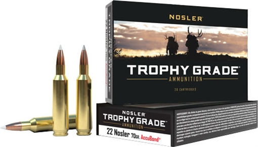 Nosler Trophy Grade 22Nosler 70gr Nosler AccuBond 20 Per Box/20 Case 60918