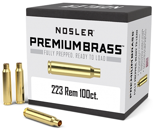 Nosler Premium Brass Unprimed Cases 223Rem Rifle Brass 100/Box 10098