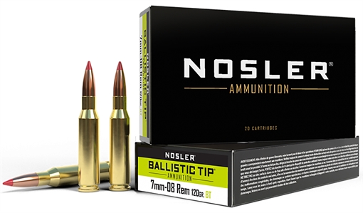 Nosler Ballistic Tip Rifle Ammunition 7mm-08 120gr Ballistic Tip Hunting Ammo (20 ct.) 40060
