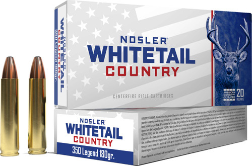 Nosler Whitetail Country 350 Legend, 180gr, Straight Wall Bullet, 20rd Box